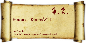 Hodosi Kornél névjegykártya