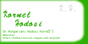 kornel hodosi business card